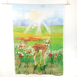 Fawn at Dawn Sunrise Deer House Flag